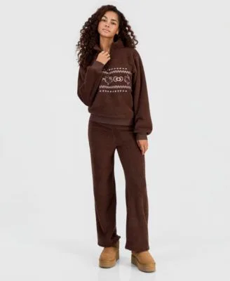Grayson Threads the Label Sherpa Wide Leg Long Sleeve Top Pants by Grayson Threads the Label