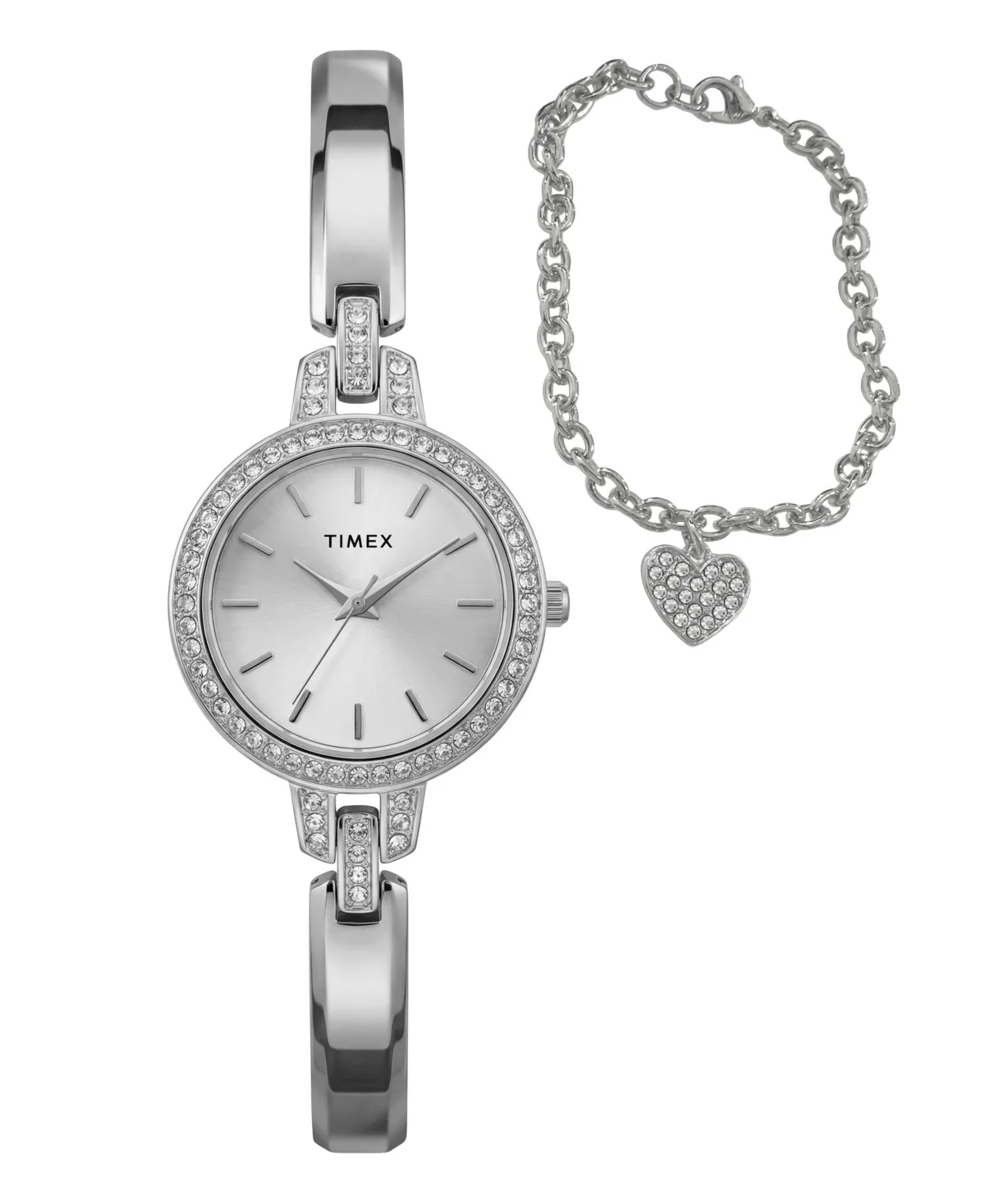 Quartz Aveline Silver-Tone Alloy Watch 28mm by Timex