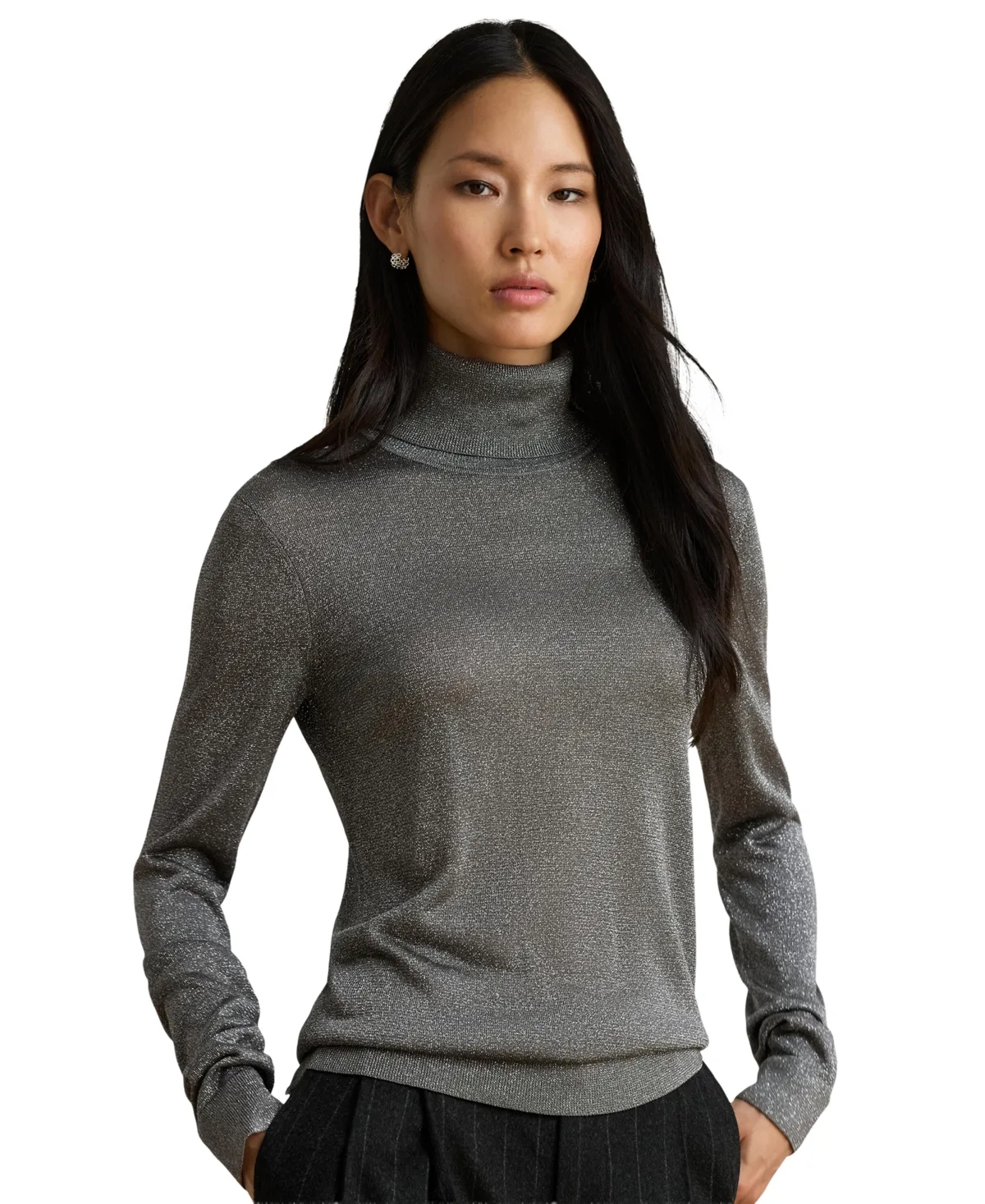 Lauren Ralph Lauren Slim-Fit Metallic Turtleneck Sweater by Ralph Lauren