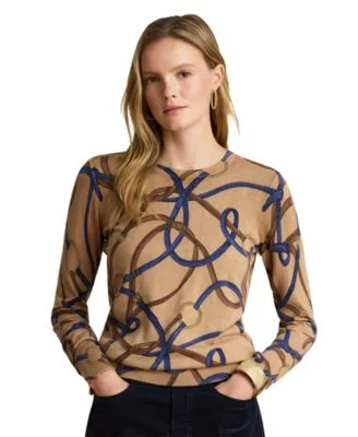 Belting Print Cotton Modal Sweater by Ralph Lauren