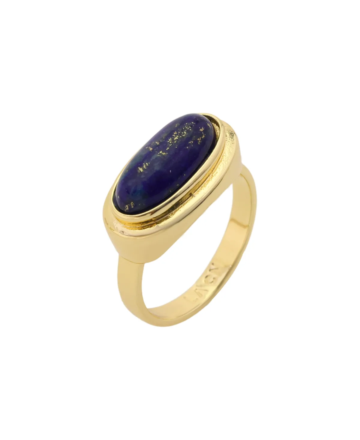 Lapis Oval Bezel-Set Ring in Gold-Tone by Unwritten