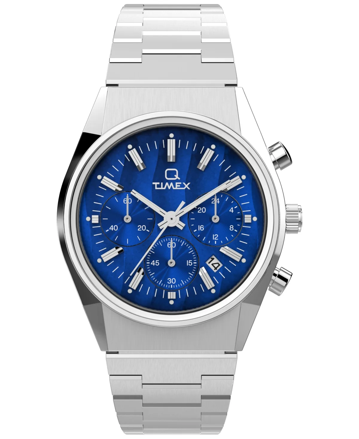 Quartz Chronograph Falcon Eye Silver-Tone Stainless Steel Watch 40mm