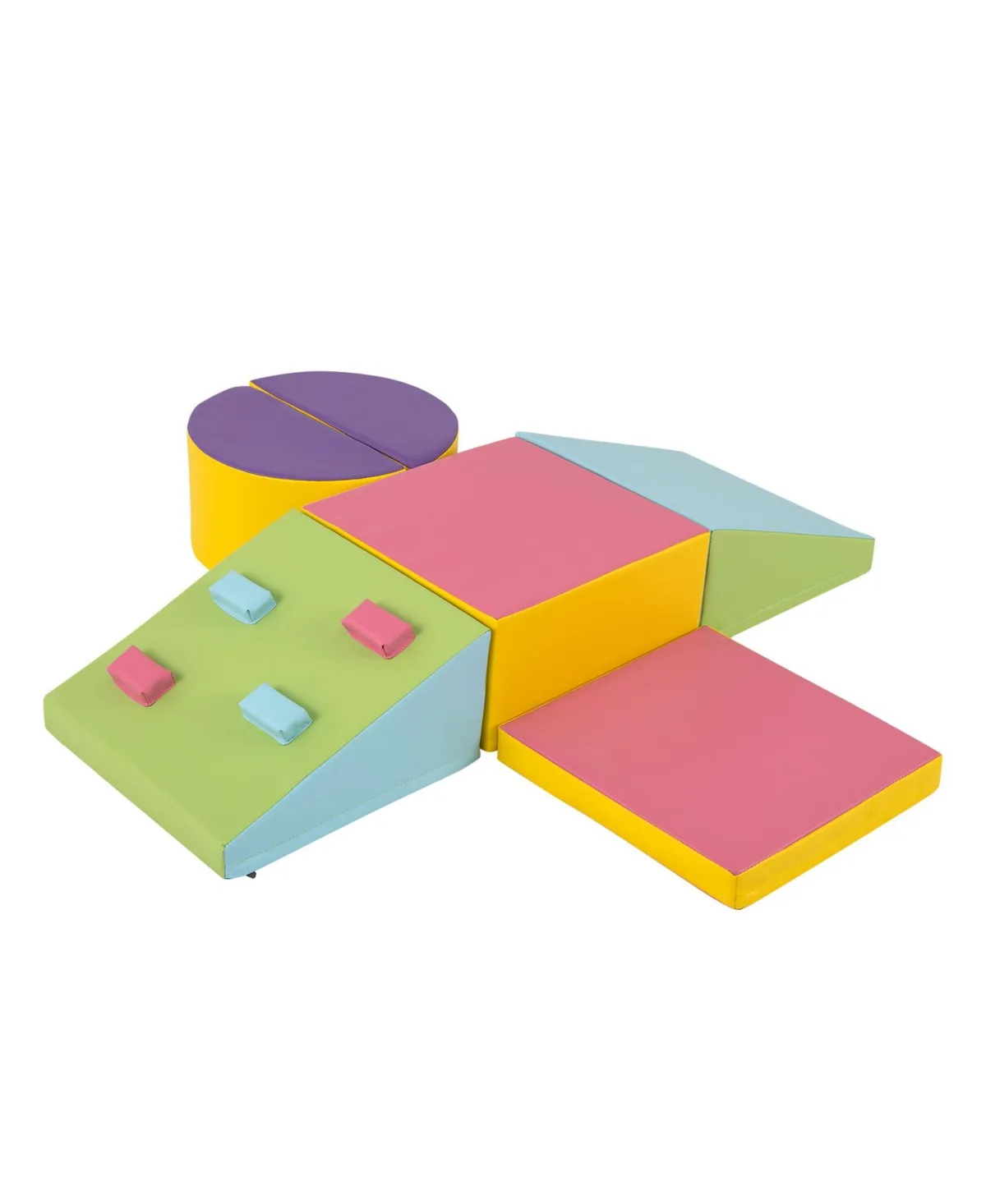 6 Pieces Foam Climbing Blocks Lightweight Soft Climbing Indoor Set by Costway
