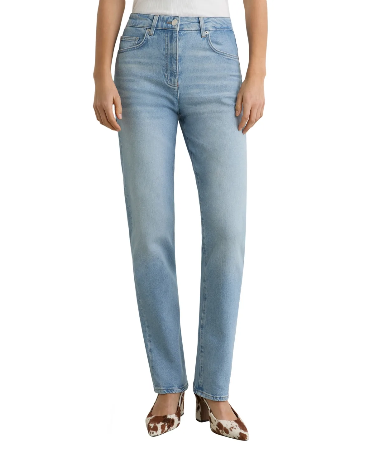 Mid Rise Straight-Leg Jeans