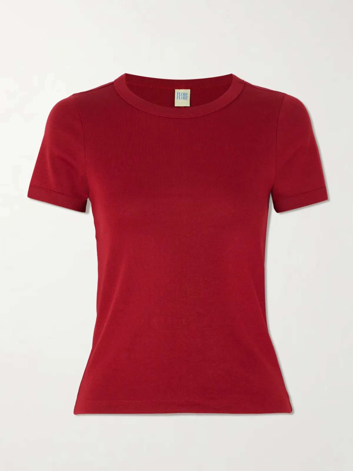 - Car Ribbed Organic Cotton-jersey T-shirt -