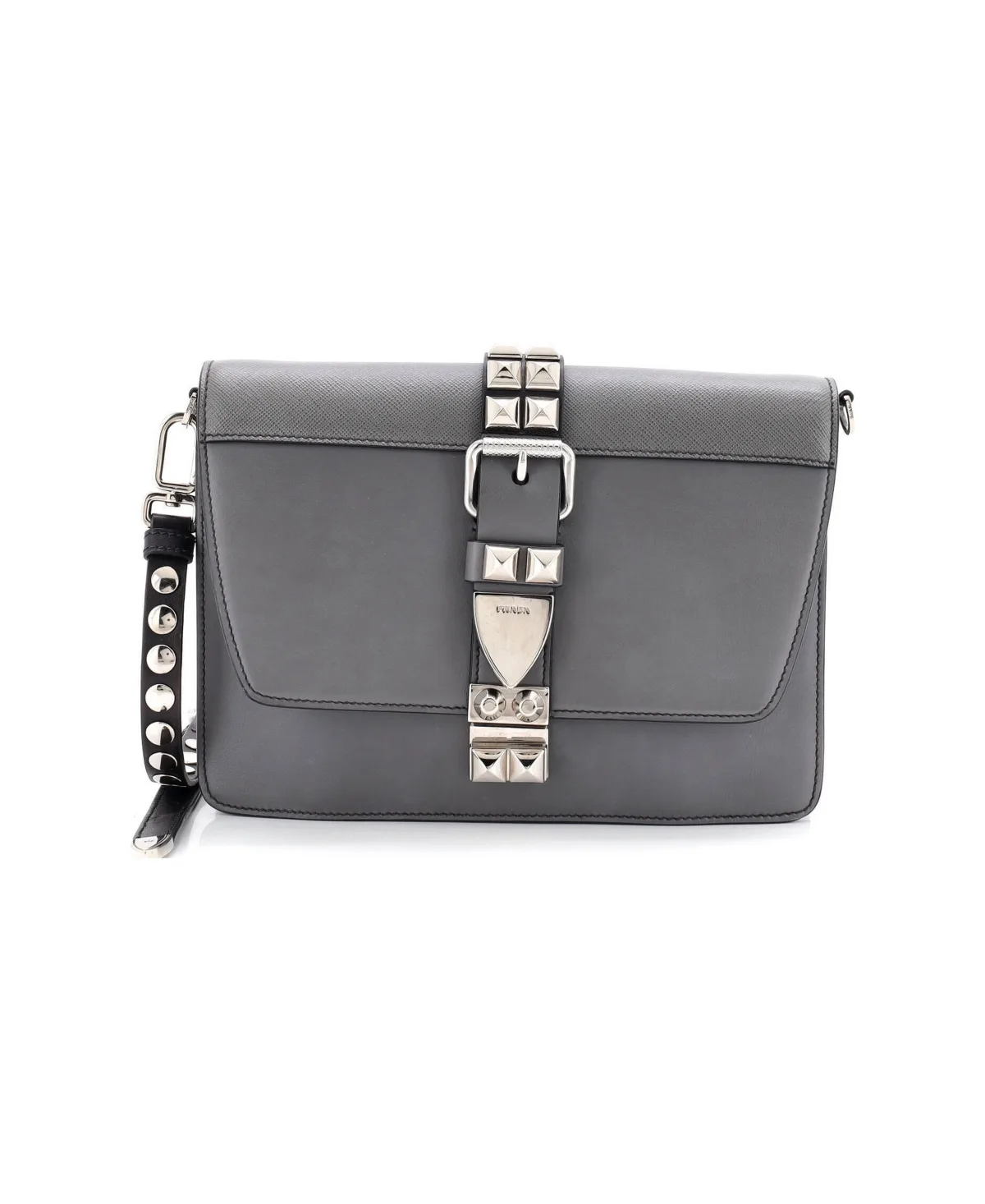 Pre-Owned Prada Small Elektra Shoulder Bag Studded Leather