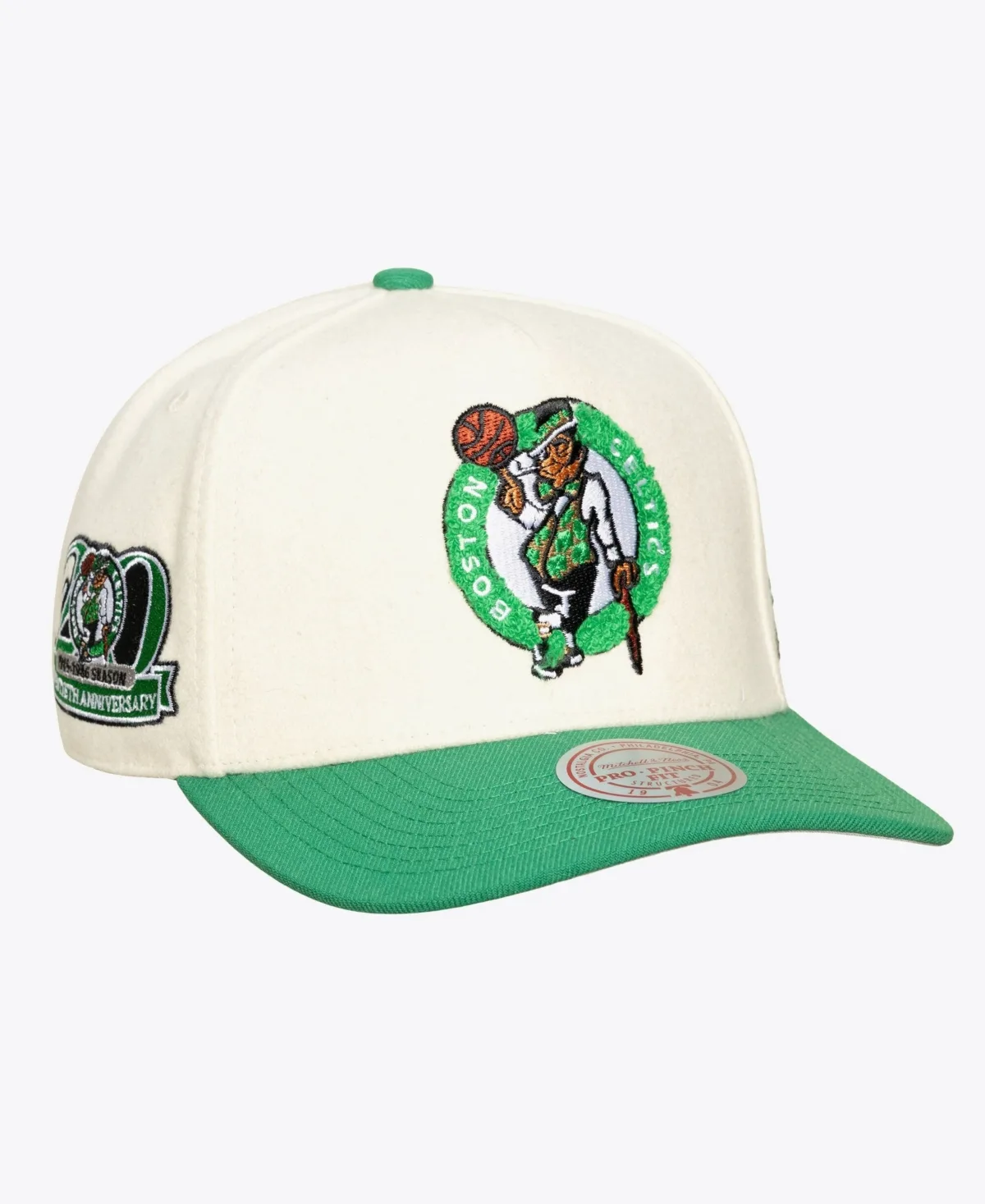 Mitchell & Ness Cream Boston Celtics Cream Team Pro Adjustable Hat