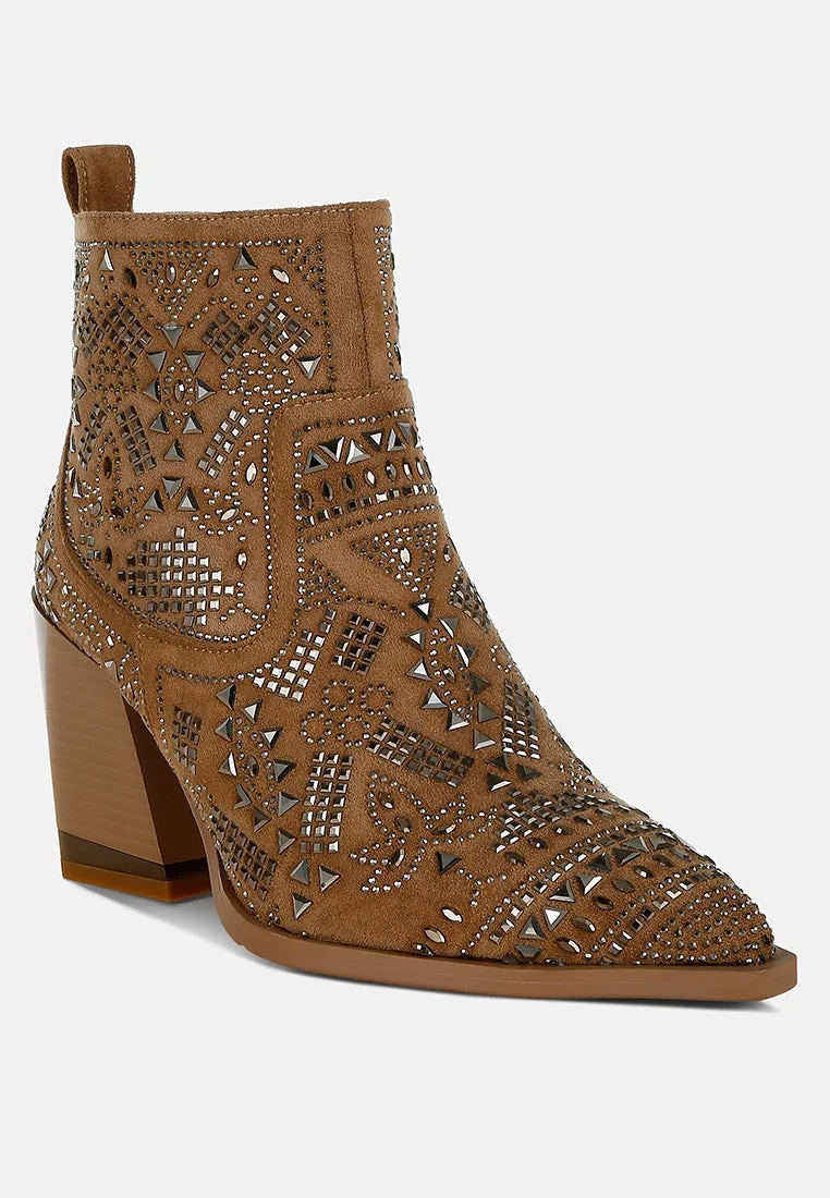 Omishi Stud Embellished Ankle Boots by London Rag