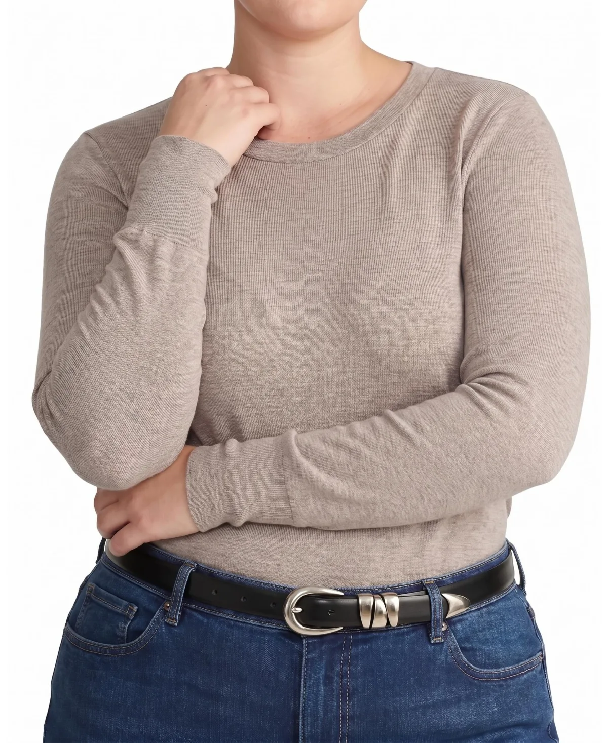 Cloud Rib Fine-Ribbed Long-Sleeve Crewneck Tee by Universal Standard