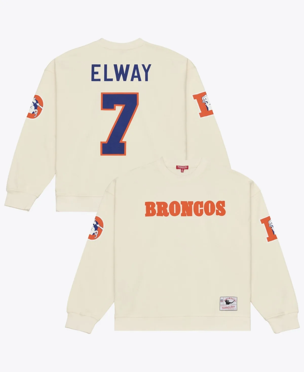 John Elway Denver Broncos Name Number Sweatshirt by Mitchell & Ness