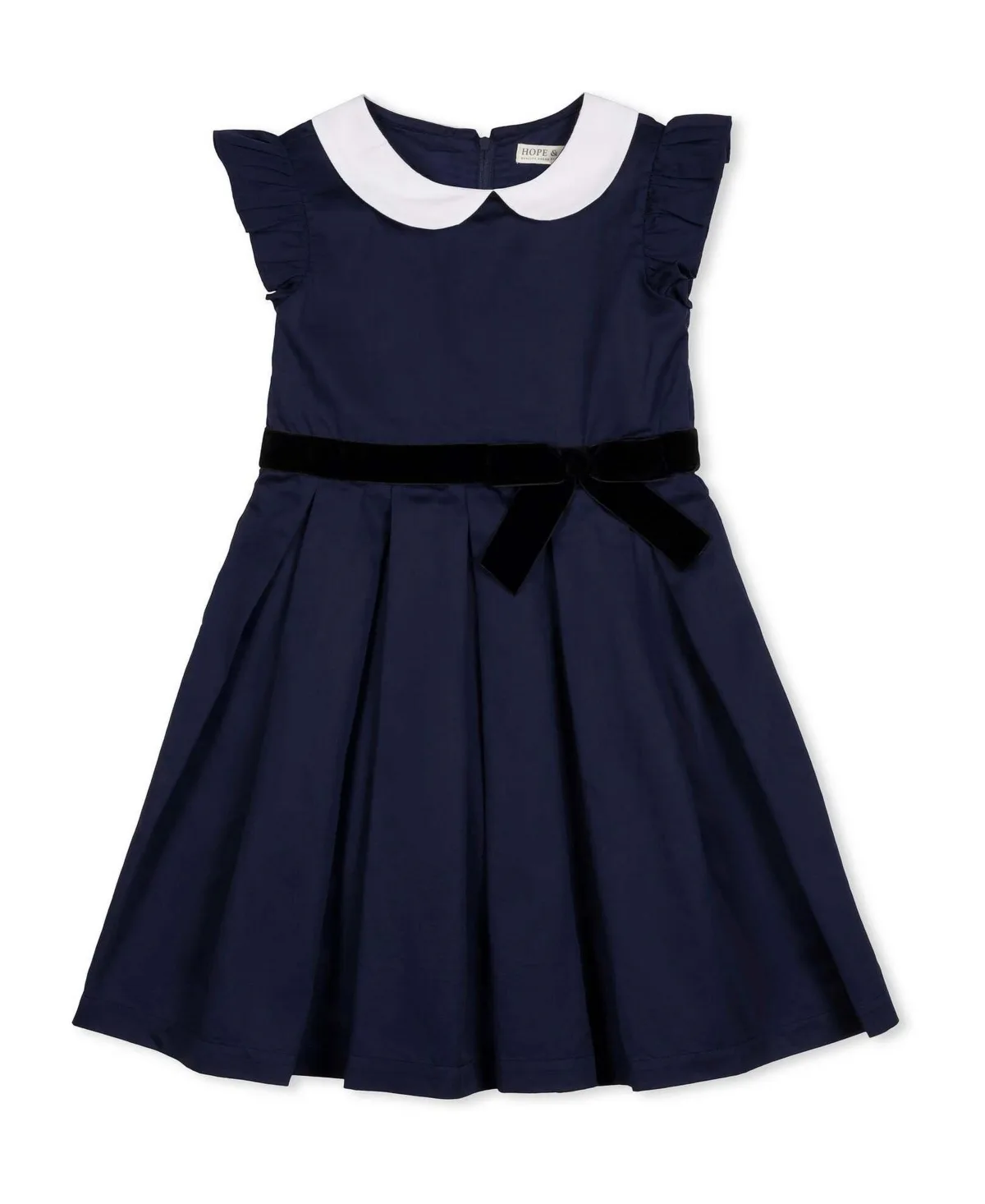 Peter Pan Collar Flutter-Sleeve Dress by Hope & Henry