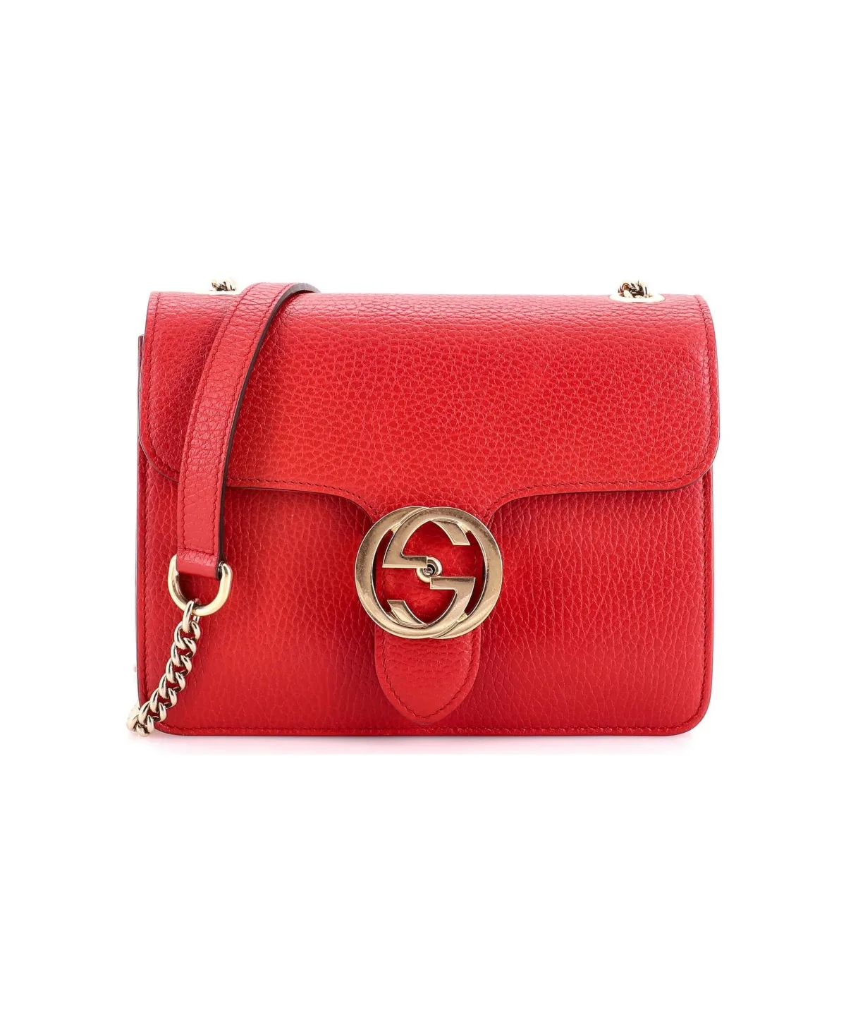 Pre-Owned Gucci Small Interlocking Shoulder Bag Leather by Gucci