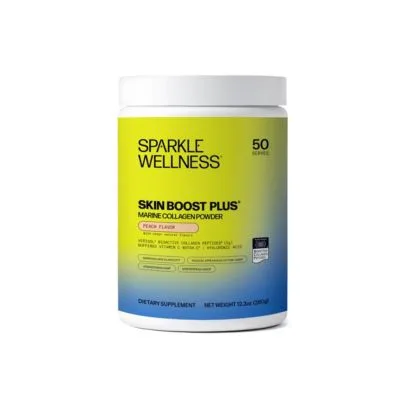 Marine Skin Boost Plus 60 Serves Collagen Powder with Marine Derived Verisol Bioactive Hydrolyzed Collagen Peptides Vitamin C Hyaluronic Acid by Sparkle Wellness
