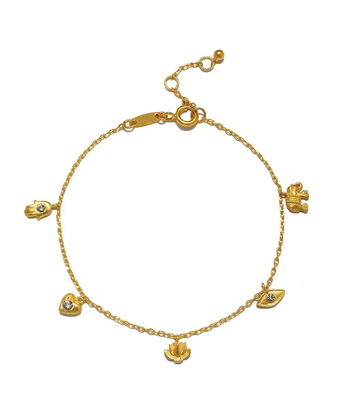 Sacred Symbols Topaz Charm Bracelet by Satya Jewelry