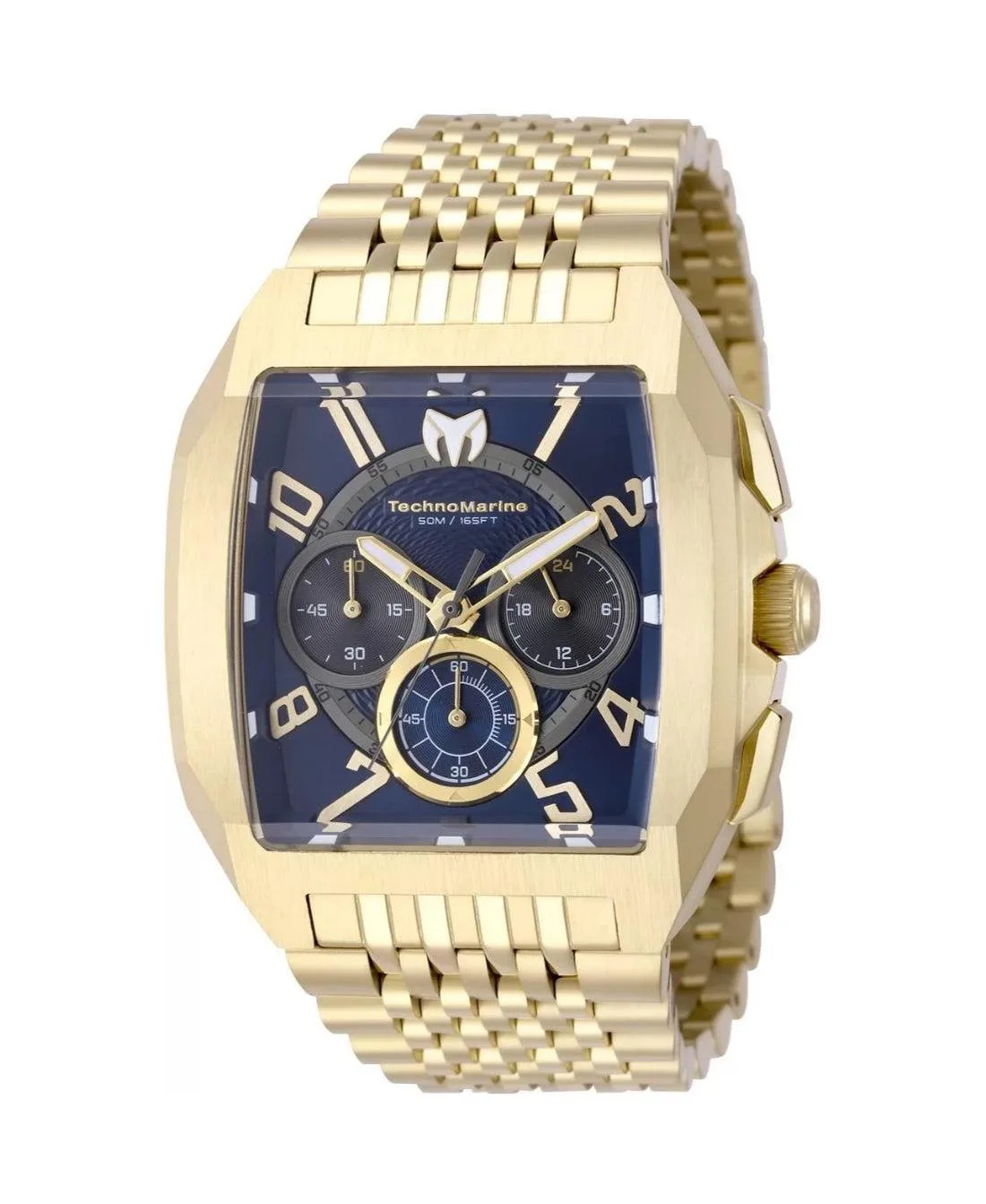 Quartz Chronograph Aqua Quadrant Tm-226026 Gold-Tone Stainless Steel Watch, 41mm by Technomarine