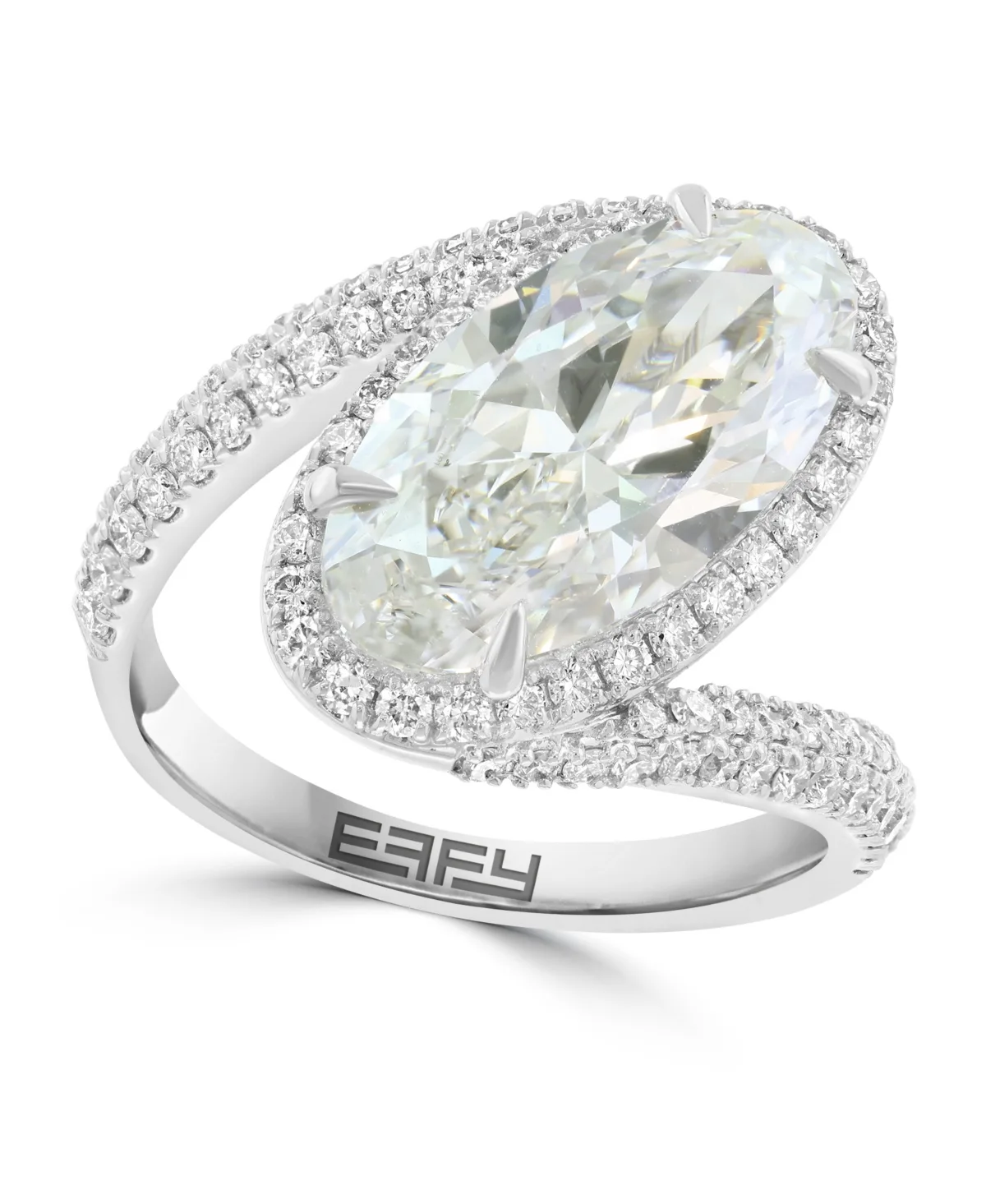 Certified Lab Grown Diamond Oval Halo Ring (4-3/4 ct. t.w.) in 14K White Gold