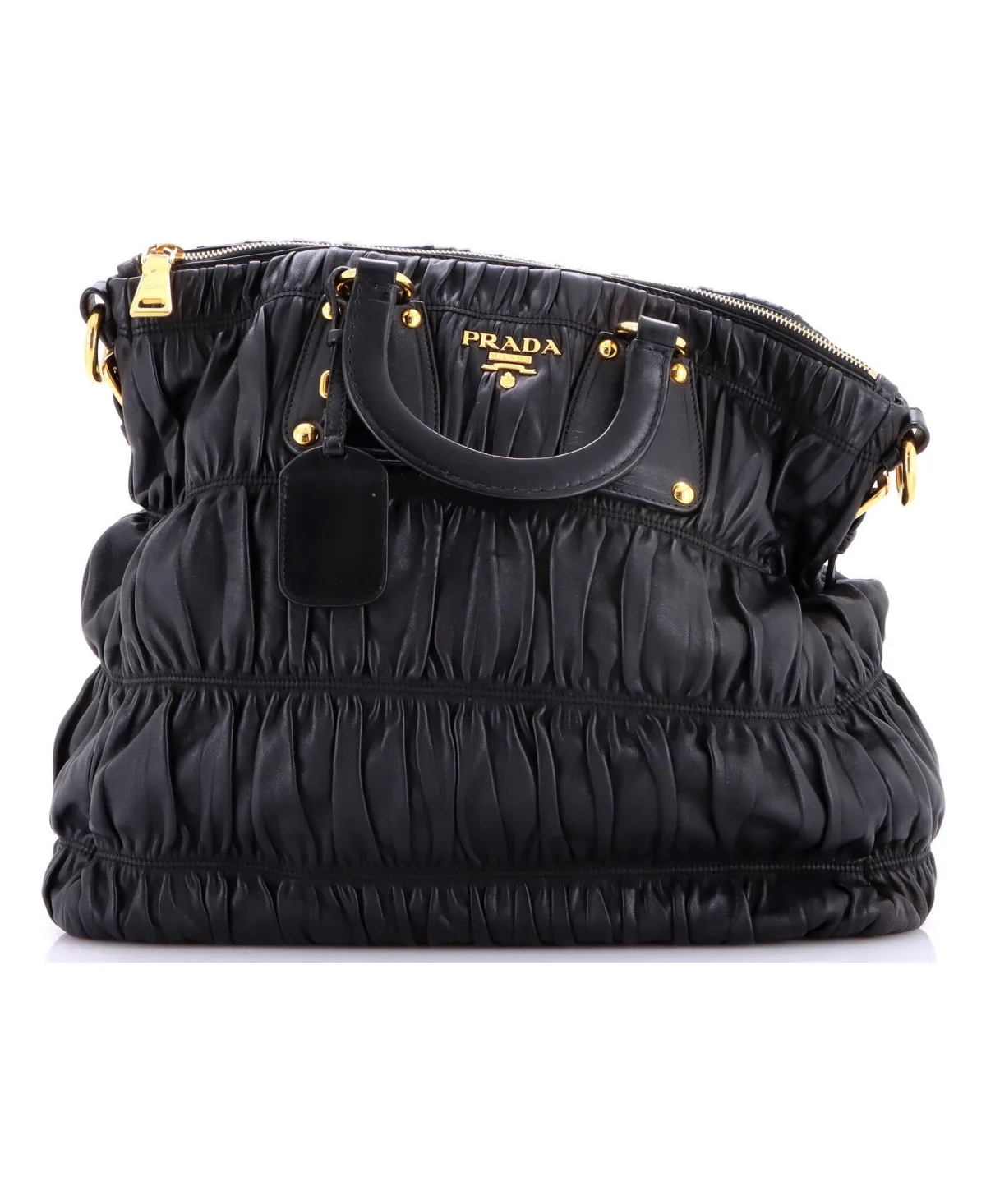 Pre-Owned Large Gaufre Convertible Tote Nappa Leather by Prada