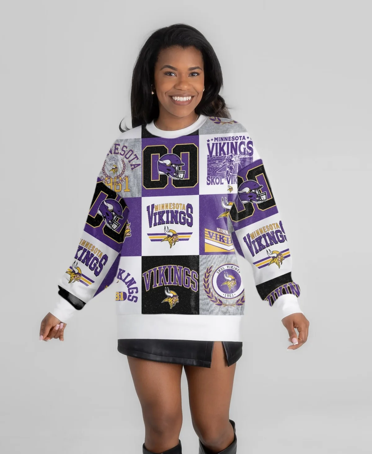 Minnesota Vikings Highlight Reel Repeat Premium Fleece Sweatshirt by Gameday Couture