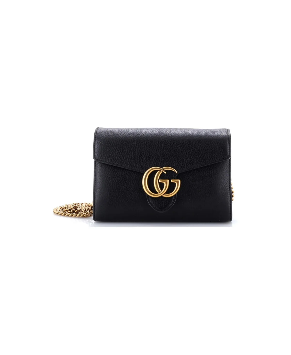 Pre-Owned Mini GG Marmont Chain Wallet Leather