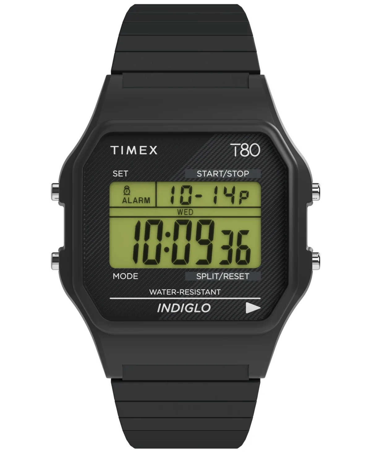 Quartz Digital T80 Stainless Steel Watch 34mm by Timex