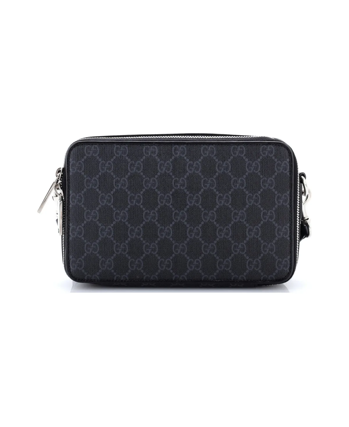 Web Strap Zip Around Camera Crossbody Bag Gg Coated Canvas by Gucci