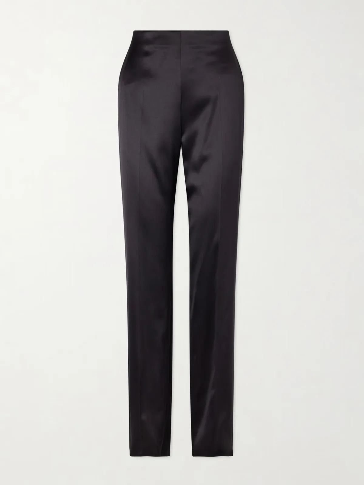 - Silk-blend Duchesse Straight-leg Pants -