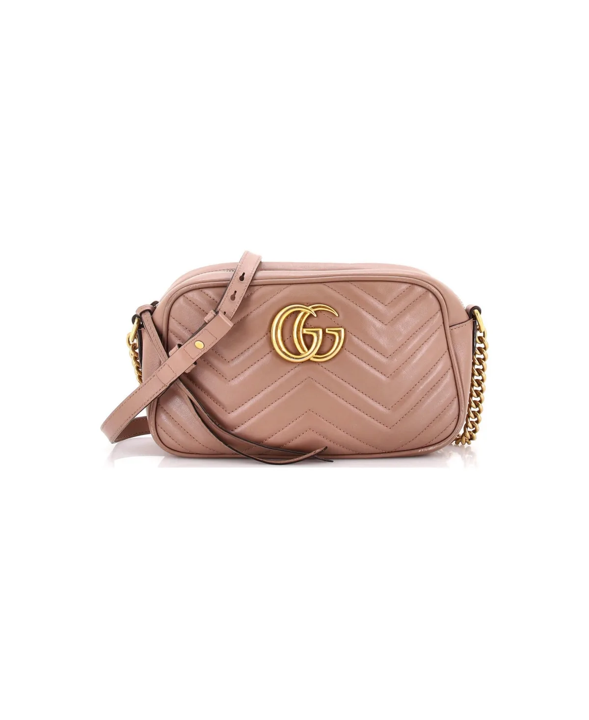 Pre-Owned Gucci Small Gg Marmont Shoulder Bag Matelasse Leather by Celine
