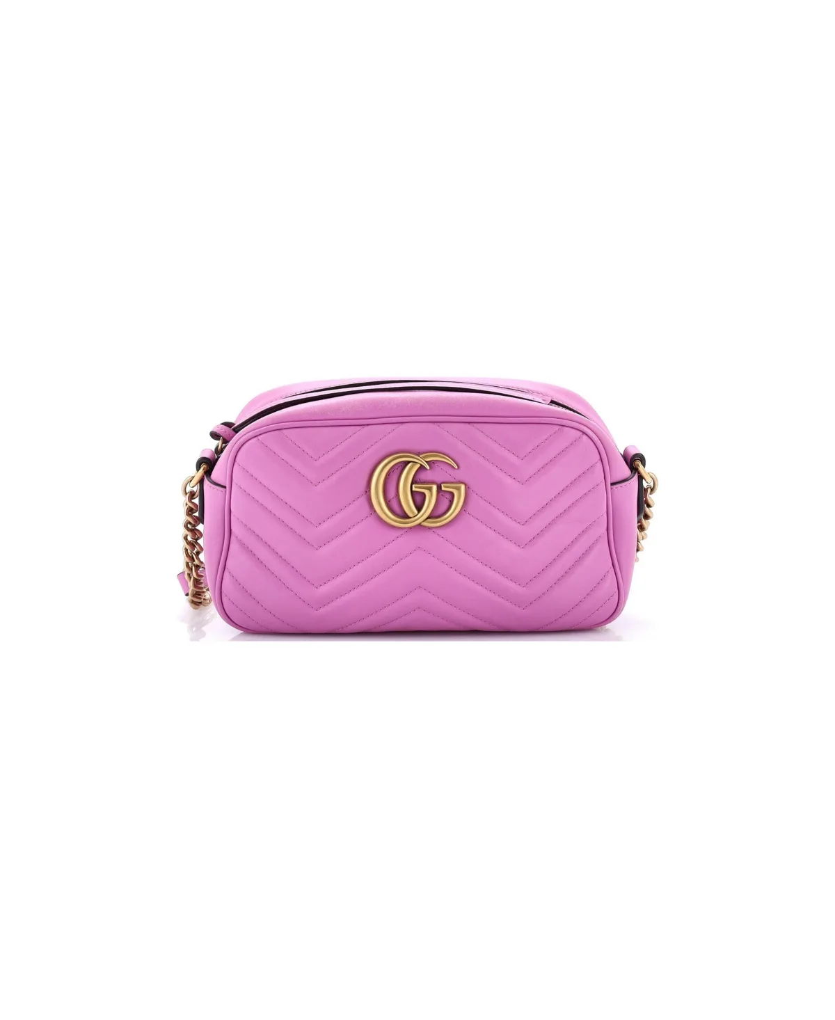 Pre-Owned Small Gg Marmont Shoulder Bag Matelasse Leather