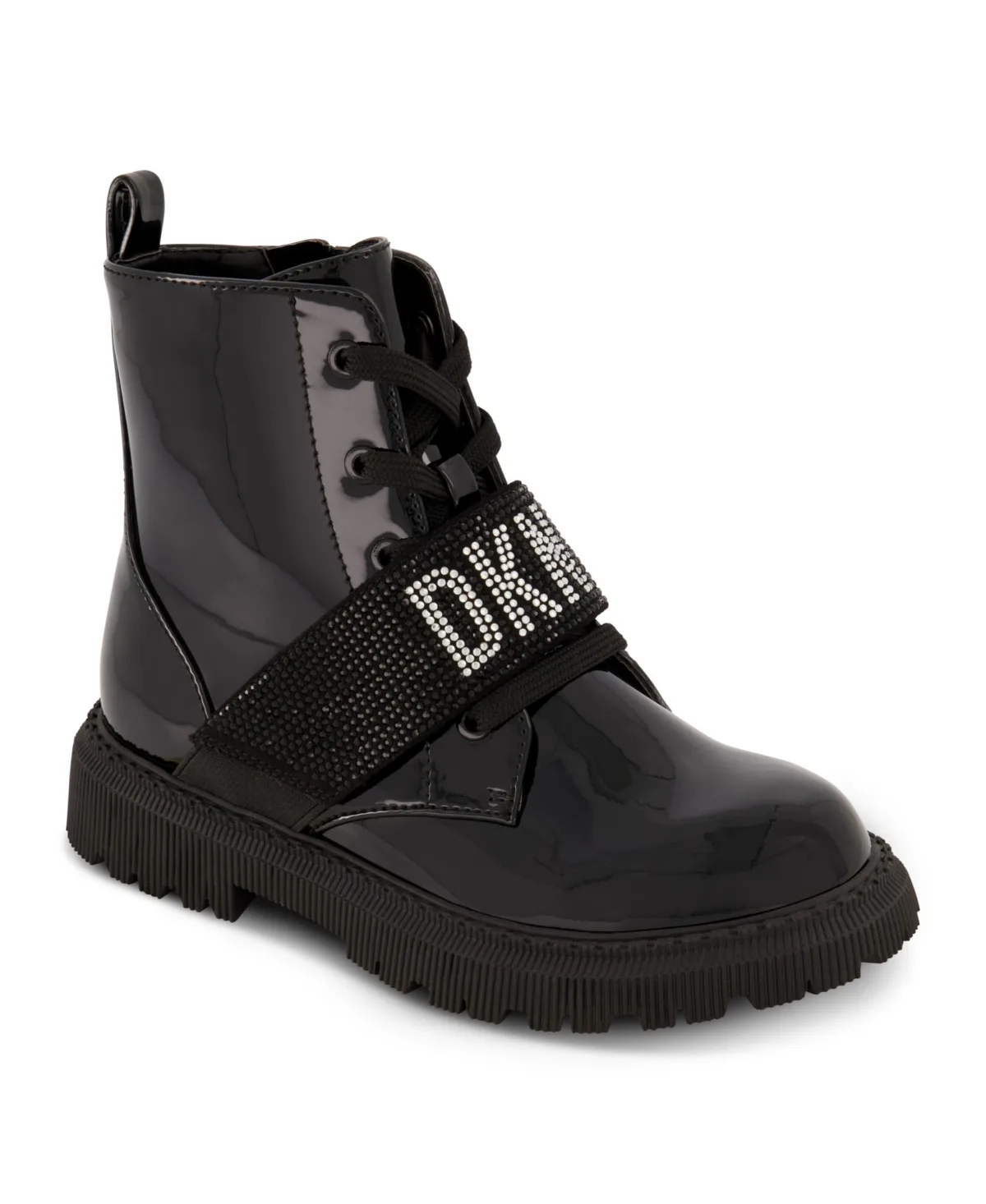 Elastic Logo Strap Moto Boots by DKNY