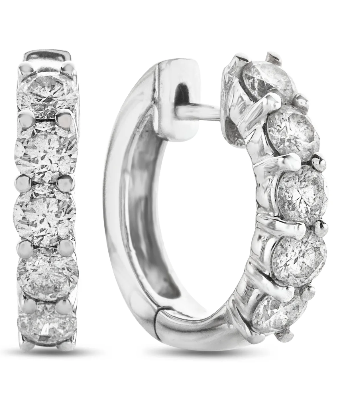 Diamond Hoop Earrings (1 1/2 ct. t.w.) in 14k White Gold