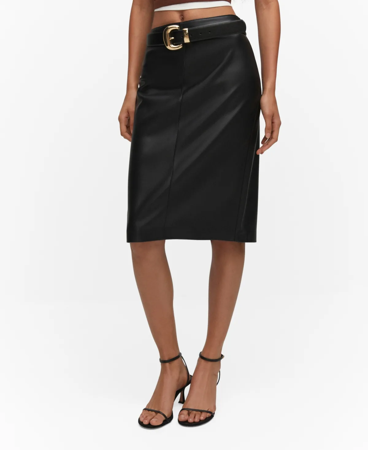 Faux-Leather Pencil Skirt
