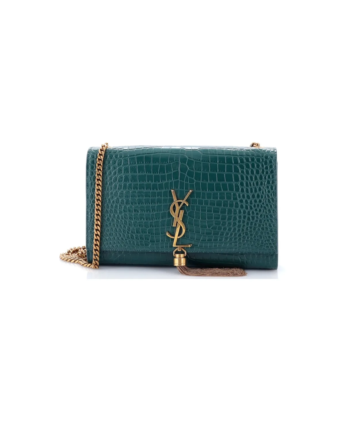 Pre-Owned Saint Laurent Medium Classic Monogram Tassel Crossbody Bag Embossed Leather by Saint Laurent