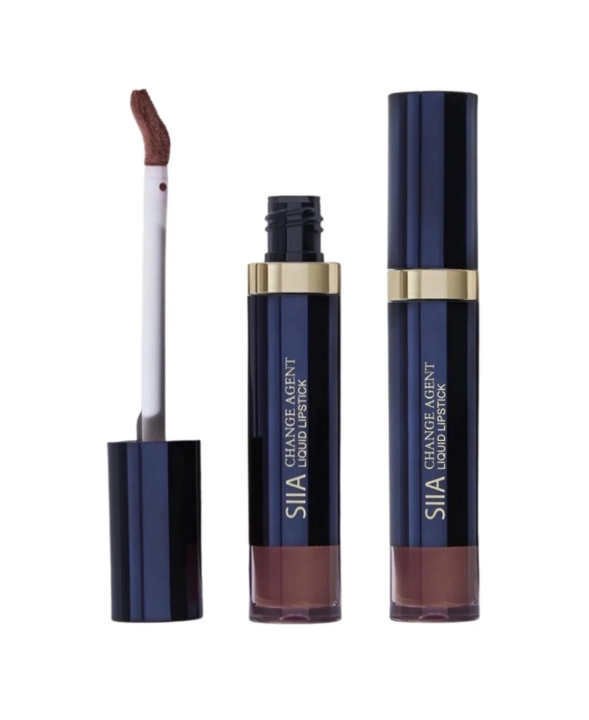 2-Pc Change Agent Long-Lasting Matte Liquid Lipstick Duo Set - Chocolate Mousse by Siia Cosmetics