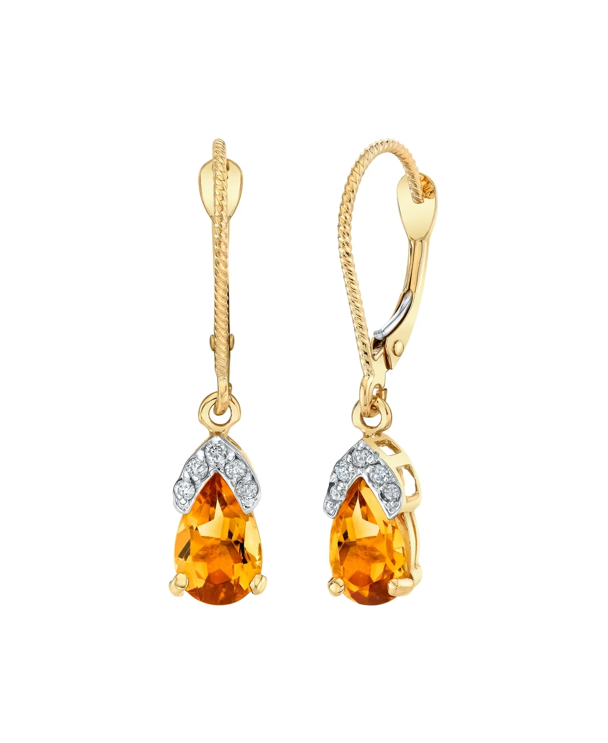 (1-3/8 ct. t.w.) & Diamond Accent Drop Earrings in 14k Yellow Gold by Macy's