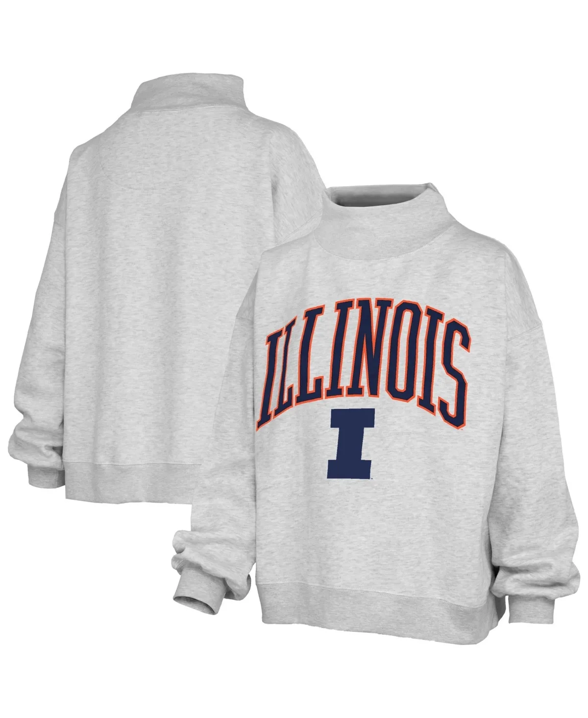 Illinois Fighting Illini Nelson Texture Lingo Mock Neck Fleece Sweatshirt