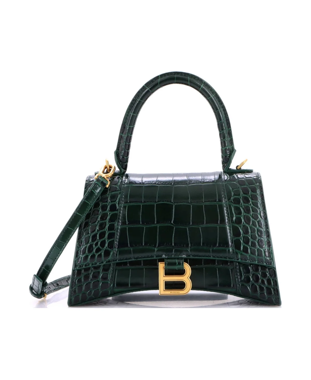 Pre-Owned Balenciaga Small Hourglass Top Handle Bag Embossed Leather