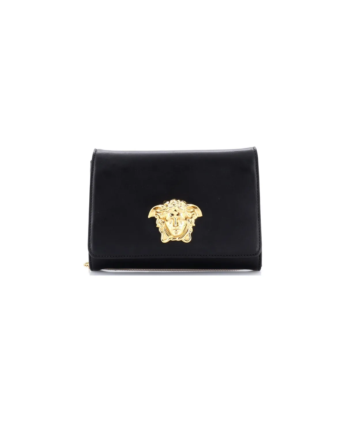 Pre-Owned Versace Small Medusa Chain Clutch Leather by Versace