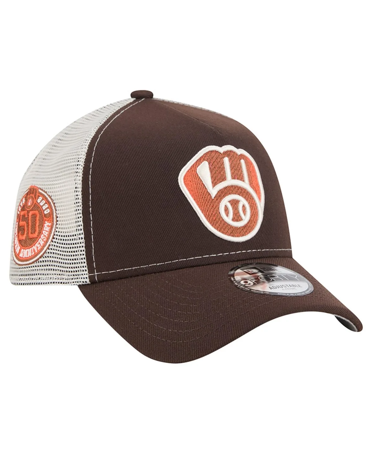 Milwaukee Brewers Pumpkin Spice 9FORTY A-Frame Adjustable Trucker Hat