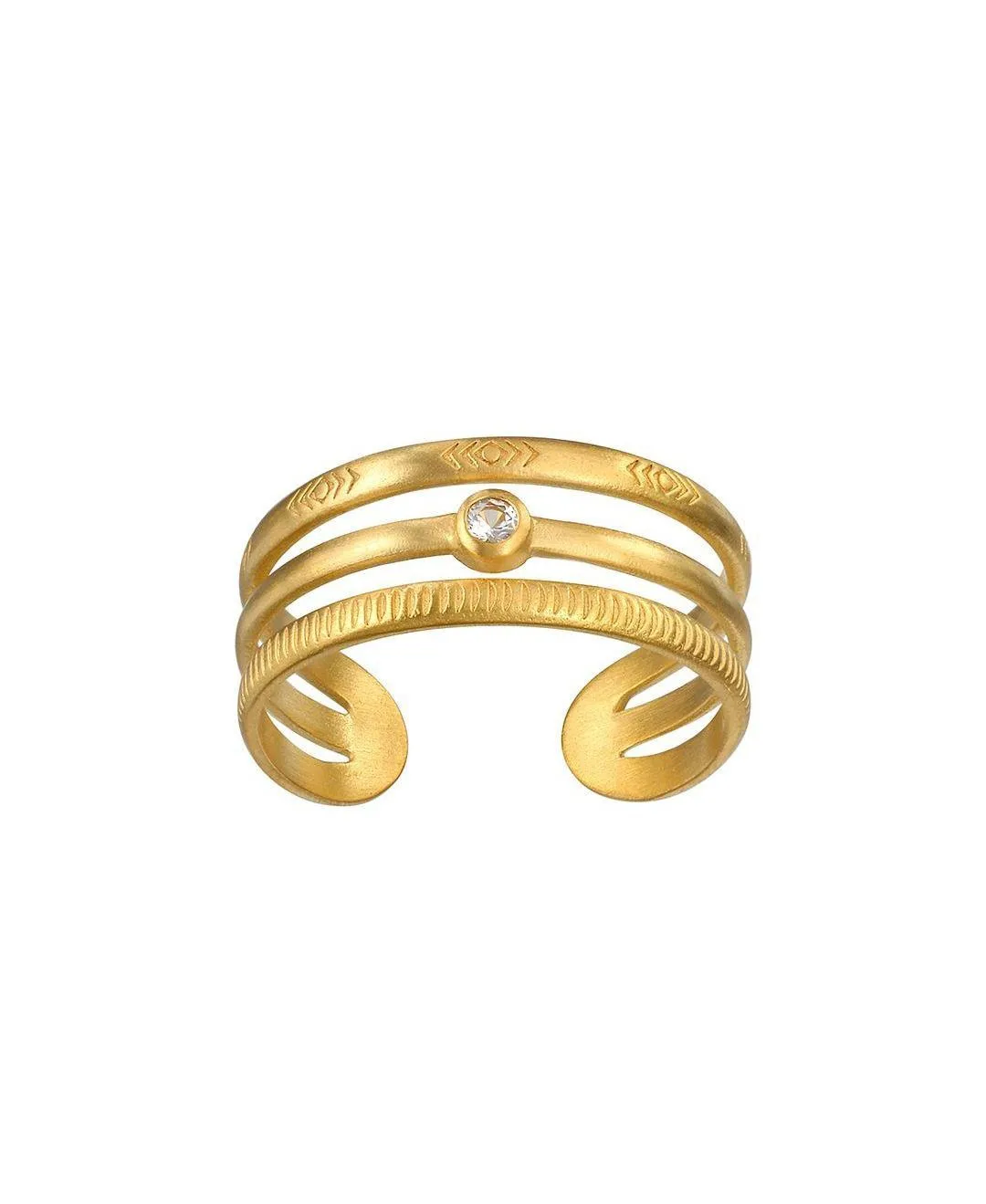 Manifesting Truth White Topaz Adjustable Ring by Satya Jewelry