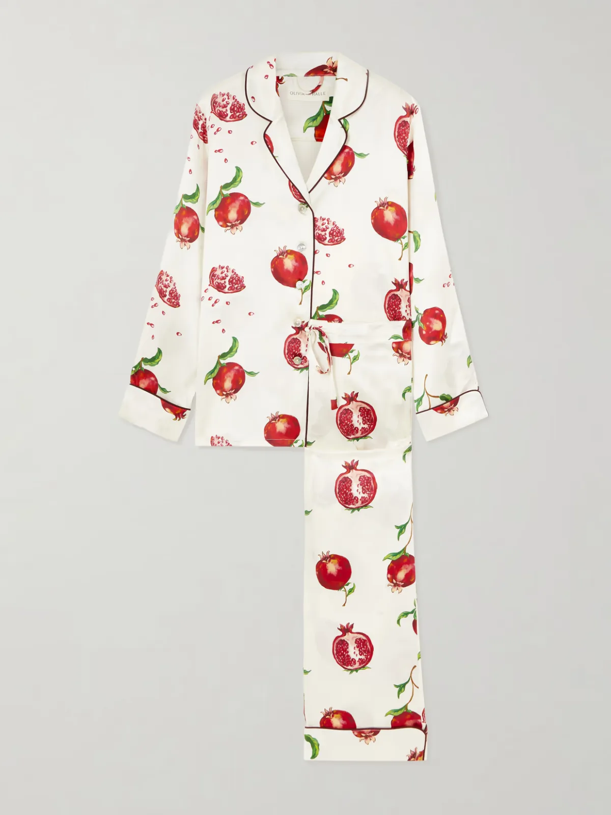 - Lila Printed Silk-satin Pajama Set -