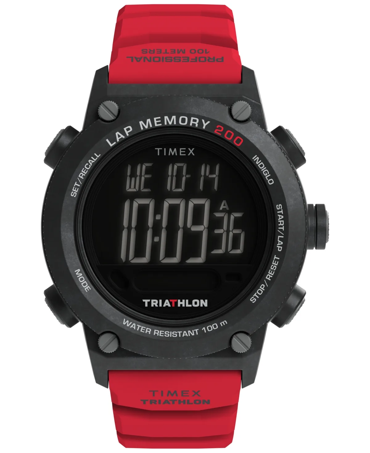 Quartz Digital Triathlon Silicone Watch 44mm by Timex