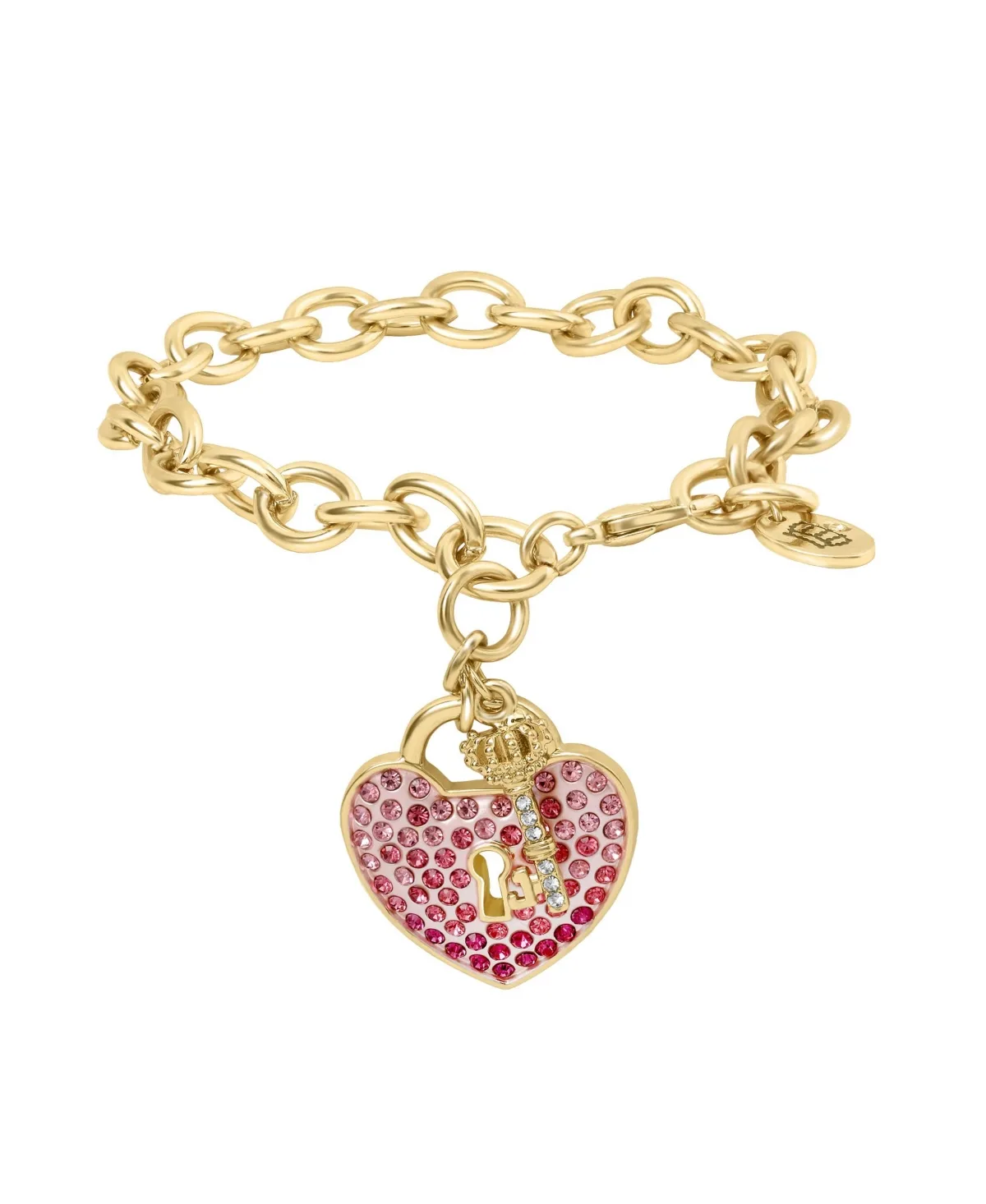 Heart Padlock and Key Charm Bracelet