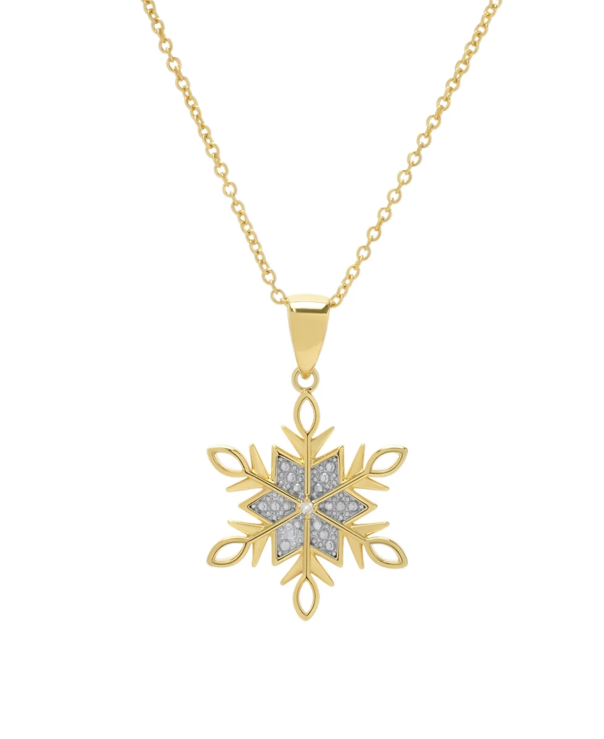 Diamond Accent Snowflake Pendant Necklace by Macy's