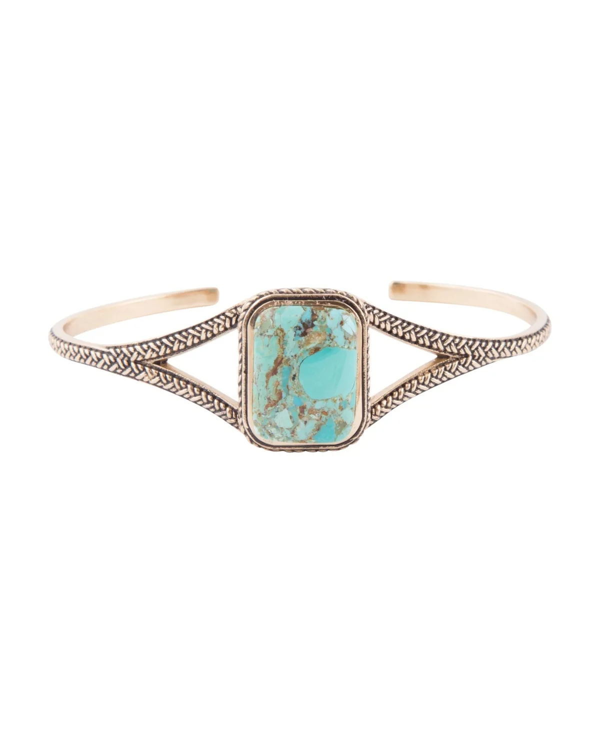 Gold-Tone Genuine Turquoise Credence Bracelet