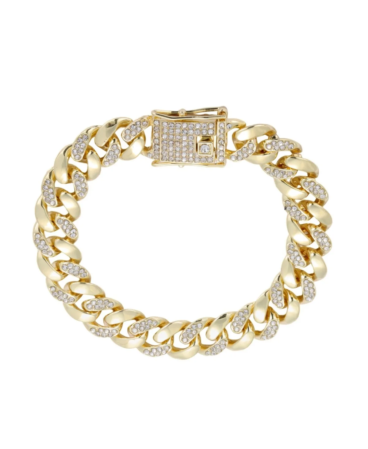 Crystal Gold-Plated Curb Bracelet by Adornia