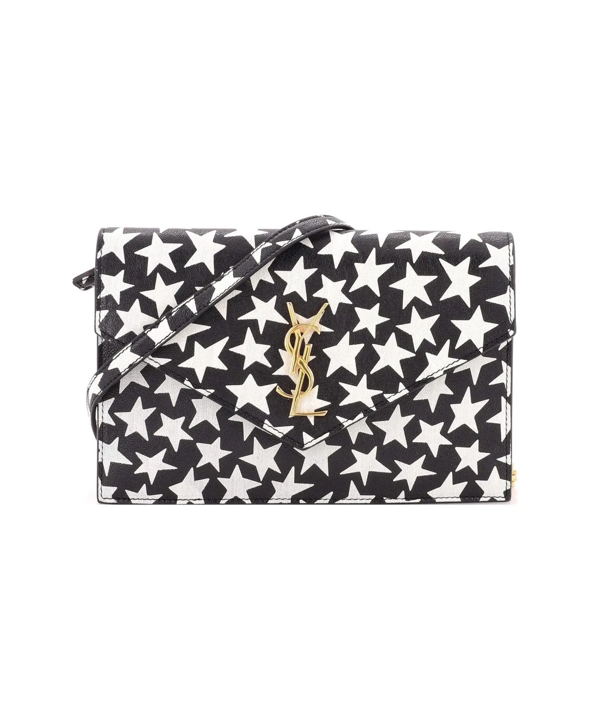 Pre-Owned Saint Laurent Classic Monogram Wallet on Chain Printed Leather by Saint Laurent