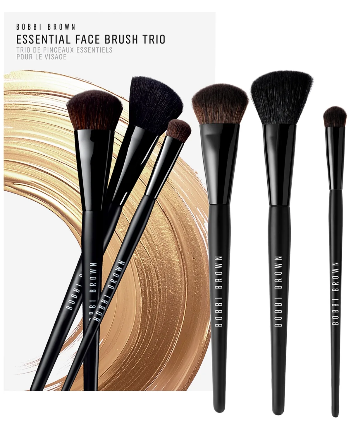 3-Piece Essential Makeup Face Brush Trio Gift Set by Bobbi Brown