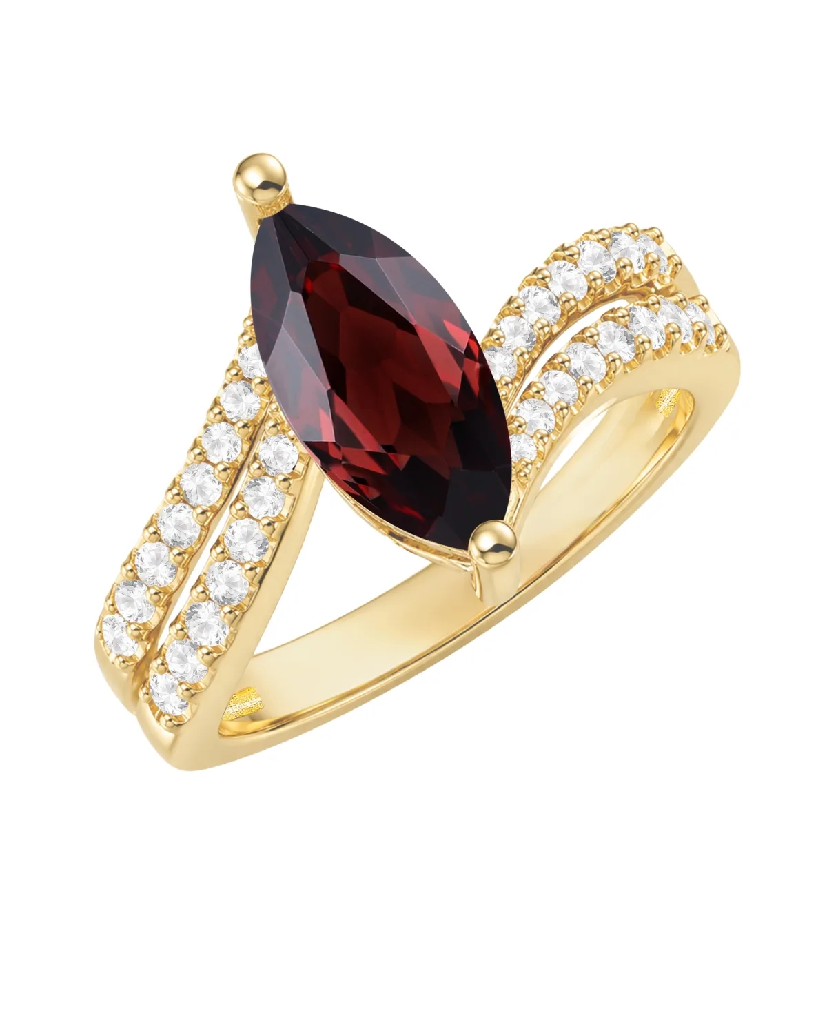 Amethyst & White Topaz Ring (1-5/8 ct. t.w. Amethyst, 5/8 ct. t.w. White Topaz) in 14K Gold Over Sterling Silver