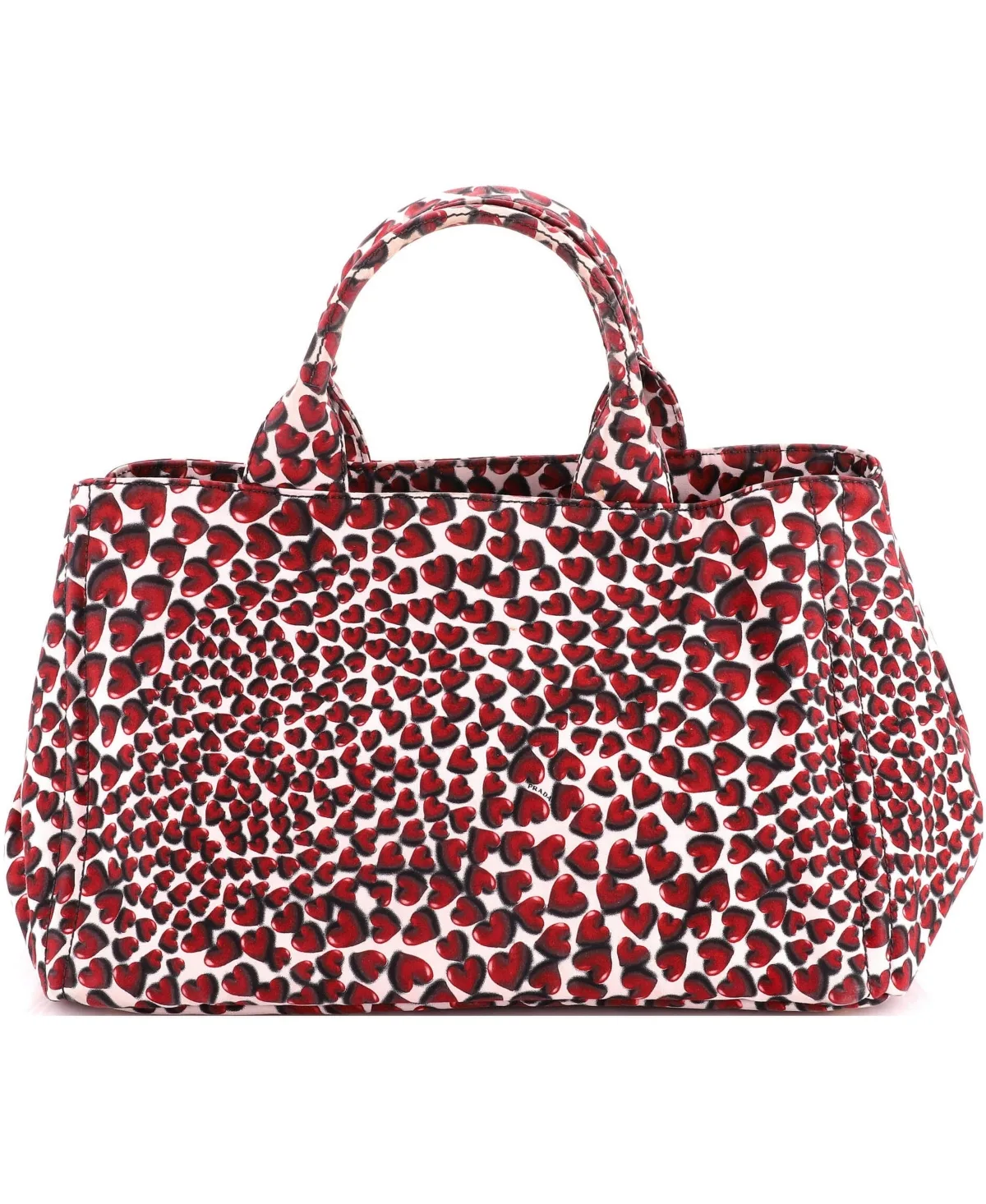 Pre-Owned Medium Canapa Convertible Tote Printed Canvas by Prada