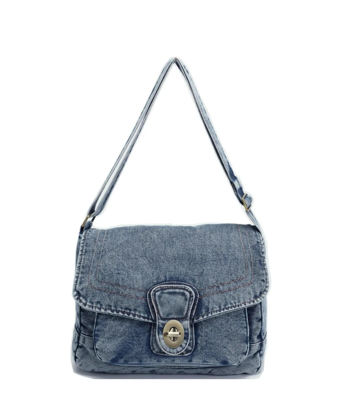 Luma Denim Flap Shoulder Bag Crossbody Handbag by Susu
